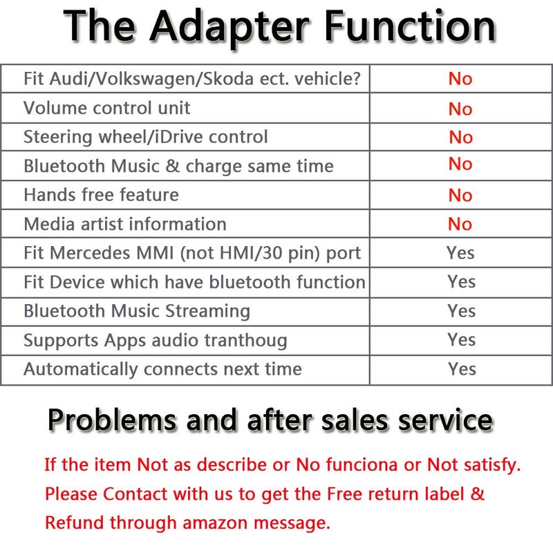 Yoper مجموعة يوبير بلوتوث متوافقة مع واجهة سيارة مرسيدس-بنز MMI محول تكامل الموسيقى مع آيفون أندرويد آيبود موصل AUX - Image 2